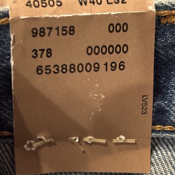 Vintage Levi's 505 Regular Fit Straight Leg 40x32 NOS Red Tab Medium Blue NWT - Picture 10 of 11